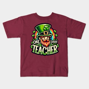 One Lucky teacher Kids T-Shirt